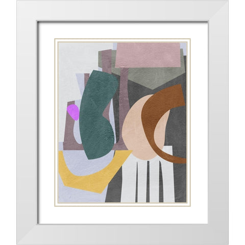 City Shades II White Modern Wood Framed Art Print with Double Matting by Wang, Melissa