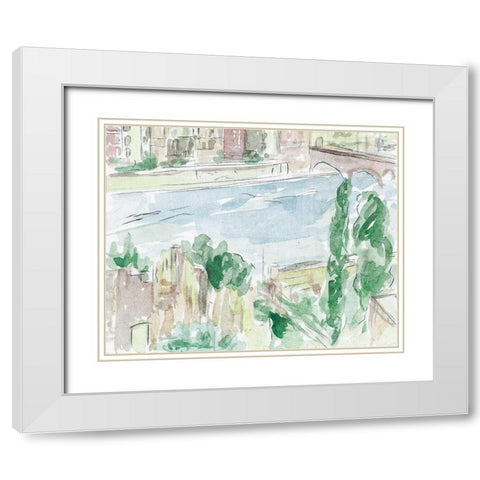 City on the River I White Modern Wood Framed Art Print with Double Matting by Wang, Melissa