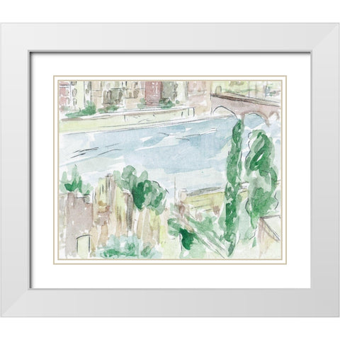 City on the River I White Modern Wood Framed Art Print with Double Matting by Wang, Melissa