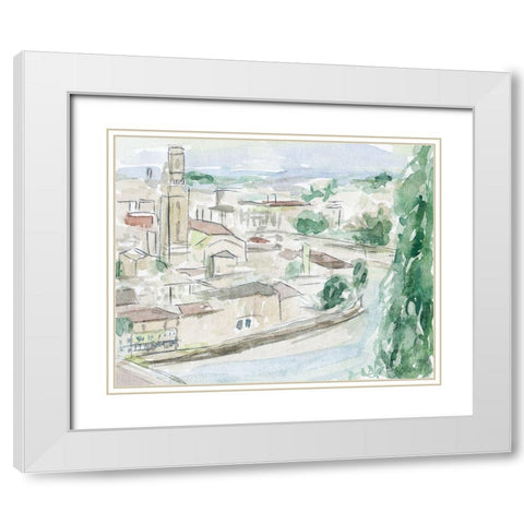 City on the River II White Modern Wood Framed Art Print with Double Matting by Wang, Melissa