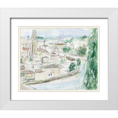 City on the River II White Modern Wood Framed Art Print with Double Matting by Wang, Melissa