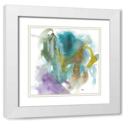 Turquoise Bay II White Modern Wood Framed Art Print with Double Matting by Wang, Melissa