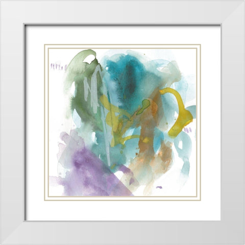 Turquoise Bay II White Modern Wood Framed Art Print with Double Matting by Wang, Melissa