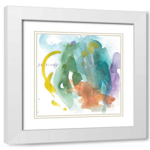 Turquoise Bay III White Modern Wood Framed Art Print with Double Matting by Wang, Melissa