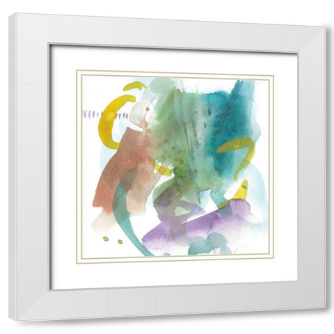 Turquoise Bay IV White Modern Wood Framed Art Print with Double Matting by Wang, Melissa