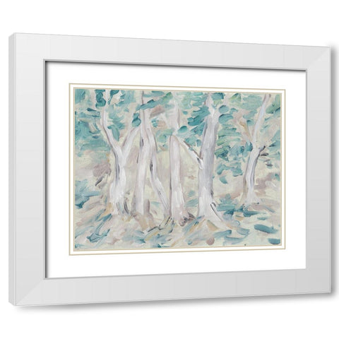 Misty Autumn Forest II White Modern Wood Framed Art Print with Double Matting by Wang, Melissa
