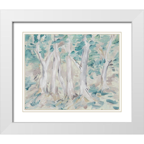 Misty Autumn Forest II White Modern Wood Framed Art Print with Double Matting by Wang, Melissa