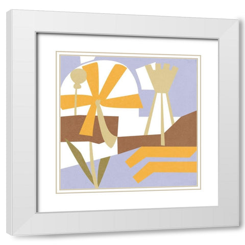 Lavenderland Pinwheel III White Modern Wood Framed Art Print with Double Matting by Wang, Melissa