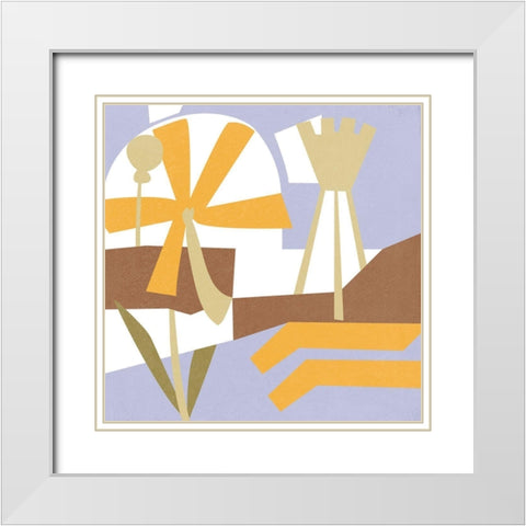 Lavenderland Pinwheel III White Modern Wood Framed Art Print with Double Matting by Wang, Melissa