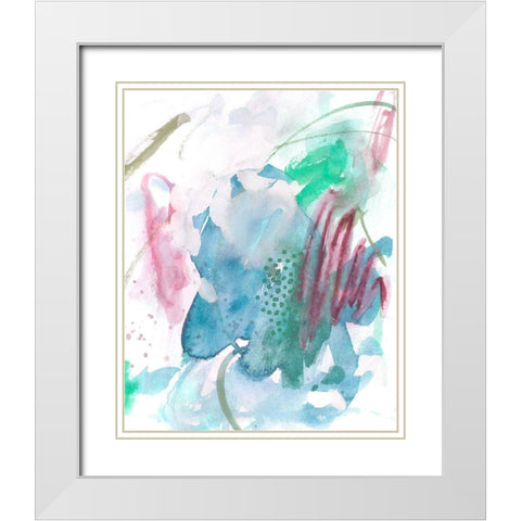 Magenta Wave Form III White Modern Wood Framed Art Print with Double Matting by Wang, Melissa
