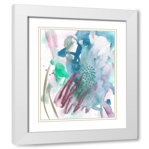 Magenta Wave Form IV White Modern Wood Framed Art Print with Double Matting by Wang, Melissa