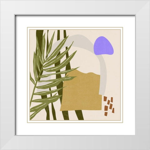 Far Away Place II White Modern Wood Framed Art Print with Double Matting by Wang, Melissa