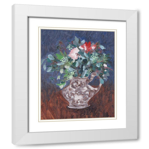 Night Bouquet I White Modern Wood Framed Art Print with Double Matting by Wang, Melissa