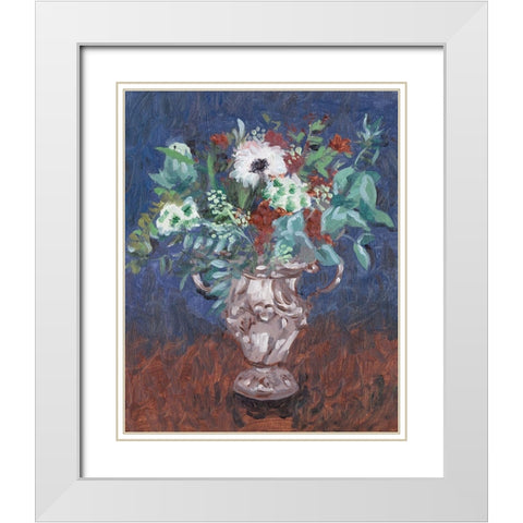 Night Bouquet II White Modern Wood Framed Art Print with Double Matting by Wang, Melissa