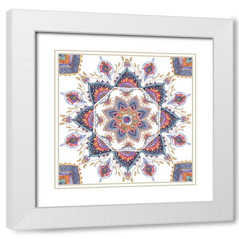 Mandala Meditation I White Modern Wood Framed Art Print with Double Matting by Wang, Melissa