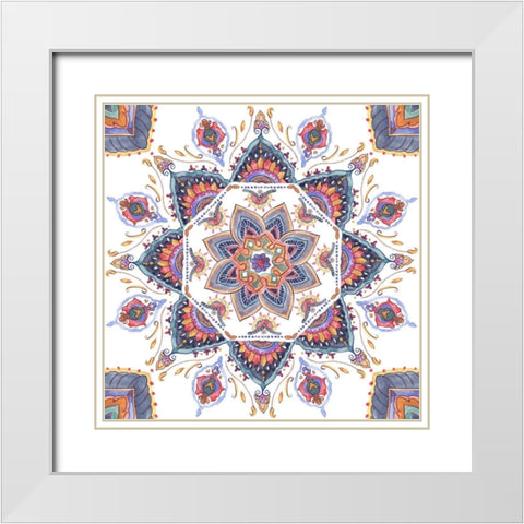 Mandala Meditation I White Modern Wood Framed Art Print with Double Matting by Wang, Melissa