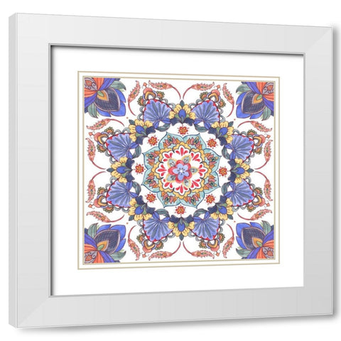 Mandala Meditation II White Modern Wood Framed Art Print with Double Matting by Wang, Melissa