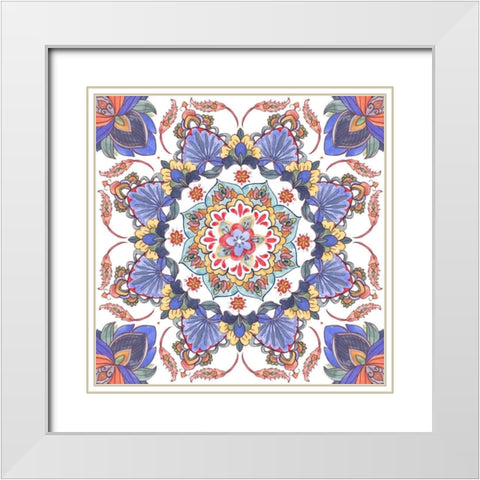 Mandala Meditation II White Modern Wood Framed Art Print with Double Matting by Wang, Melissa