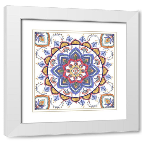 Mandala Meditation III White Modern Wood Framed Art Print with Double Matting by Wang, Melissa