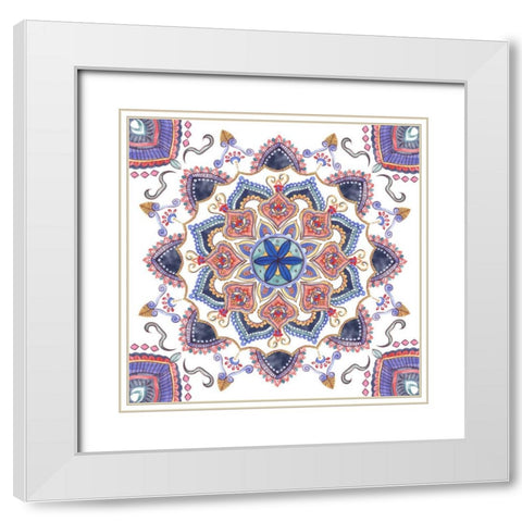 Mandala Meditation IV White Modern Wood Framed Art Print with Double Matting by Wang, Melissa