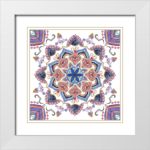 Mandala Meditation IV White Modern Wood Framed Art Print with Double Matting by Wang, Melissa