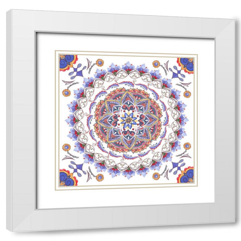 Mandala Meditation V White Modern Wood Framed Art Print with Double Matting by Wang, Melissa