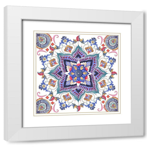 Mandala Meditation VI White Modern Wood Framed Art Print with Double Matting by Wang, Melissa