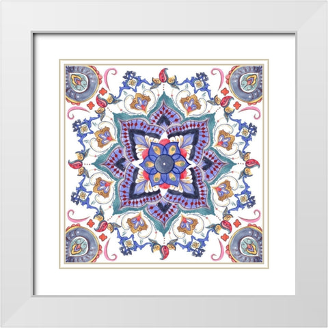 Mandala Meditation VI White Modern Wood Framed Art Print with Double Matting by Wang, Melissa