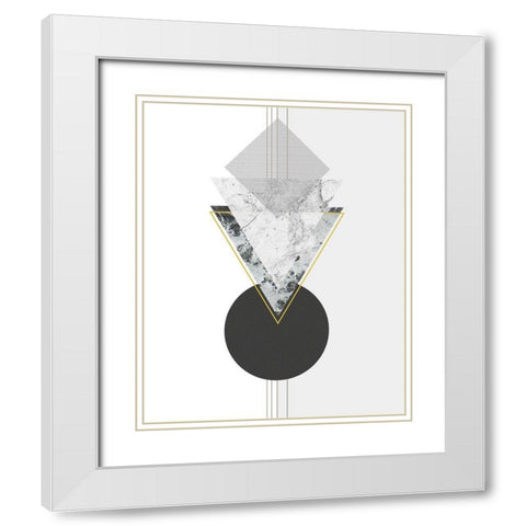 Marbled Deco I White Modern Wood Framed Art Print with Double Matting by Balbuena, Sabrina