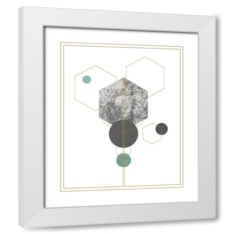 Marbled Deco IV White Modern Wood Framed Art Print with Double Matting by Balbuena, Sabrina