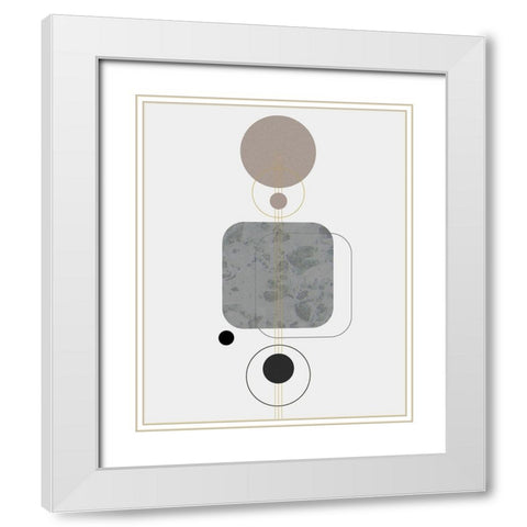 Marbled Deco V White Modern Wood Framed Art Print with Double Matting by Balbuena, Sabrina