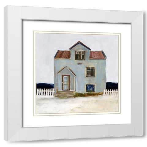 Beach Hut III White Modern Wood Framed Art Print with Double Matting by Stellar Design Studio