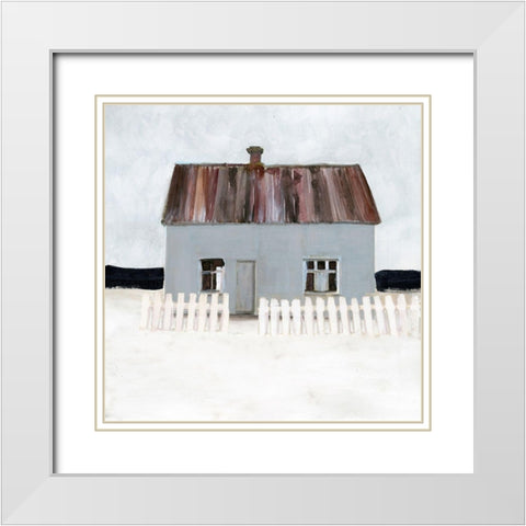 Beach Hut IV White Modern Wood Framed Art Print with Double Matting by Stellar Design Studio