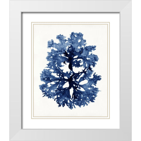 Indigo Ocean I White Modern Wood Framed Art Print with Double Matting by Stellar Design Studio