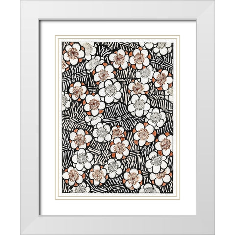 Vintage Woodblock Screen I White Modern Wood Framed Art Print with Double Matting by Stellar Design Studio