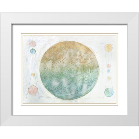 Celestial Skies II White Modern Wood Framed Art Print with Double Matting by Stramel, Renee W.