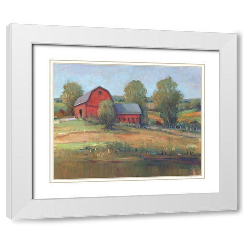 Country Barn I White Modern Wood Framed Art Print with Double Matting by OToole, Tim