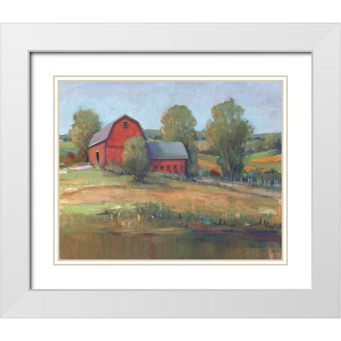 Country Barn I White Modern Wood Framed Art Print with Double Matting by OToole, Tim