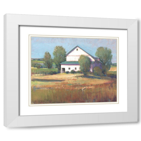 Country Barn II White Modern Wood Framed Art Print with Double Matting by OToole, Tim