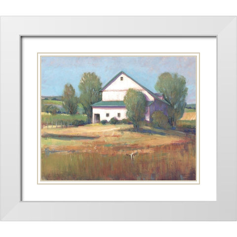 Country Barn II White Modern Wood Framed Art Print with Double Matting by OToole, Tim