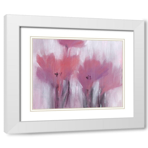 Vibrant Fuchsia Floral I White Modern Wood Framed Art Print with Double Matting by OToole, Tim