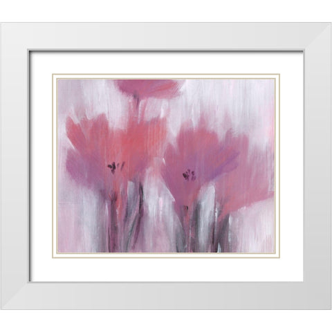 Vibrant Fuchsia Floral I White Modern Wood Framed Art Print with Double Matting by OToole, Tim