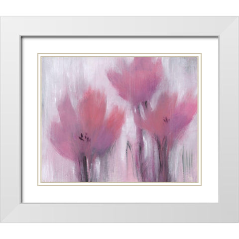 Vibrant Fuchsia Floral II White Modern Wood Framed Art Print with Double Matting by OToole, Tim