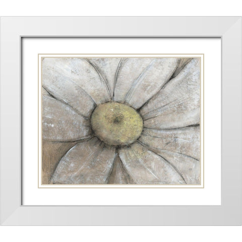 Close-Up Daisy II White Modern Wood Framed Art Print with Double Matting by OToole, Tim