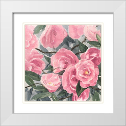 Watercolor Roses I White Modern Wood Framed Art Print with Double Matting by Warren, Annie