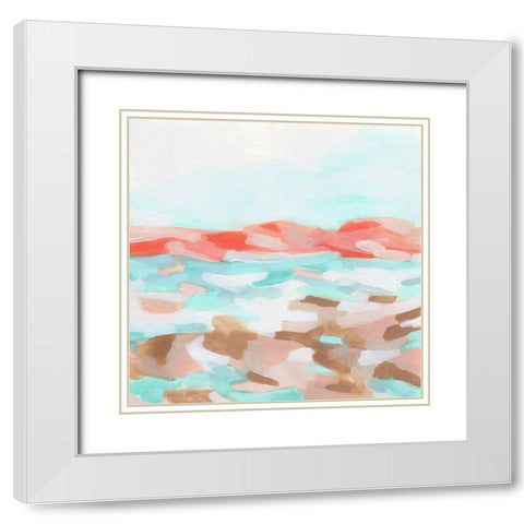 Coral Coast I White Modern Wood Framed Art Print with Double Matting by Vess, June Erica