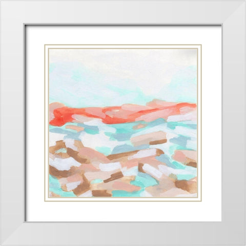 Coral Coast II White Modern Wood Framed Art Print with Double Matting by Vess, June Erica