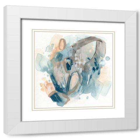 Soft Vortex II White Modern Wood Framed Art Print with Double Matting by Vess, June Erica