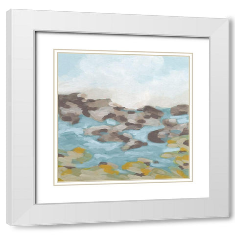Stone Shore I White Modern Wood Framed Art Print with Double Matting by Vess, June Erica