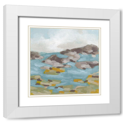 Stone Shore II White Modern Wood Framed Art Print with Double Matting by Vess, June Erica
